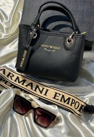 تصویر کیفدوشی زنانه 2 تیکه چرمی برندARMANI مدل کلاسیک همراه بند بلند ARMANI BAG