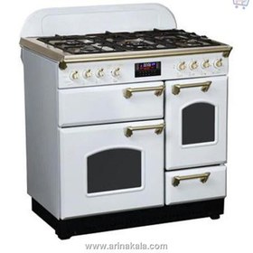 تصویر کالا اجاق-گاز-تاکنو-مدل-فالکون-5-شعله-4-فر-رویه-استیل- Takno stove, Falcon model, 5 flames, 4 ovens, steel surface