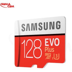 تصویر کارت حافظه microSDXC سامسونگ مدل Evo Plus کلاس 10 استاندارد UHS-I U3 سرعت 130MBps همراه با آداپتور SD ظرفیت 128 گیگابایت ا Samsung evo plus 128GB Samsung evo plus 128GB