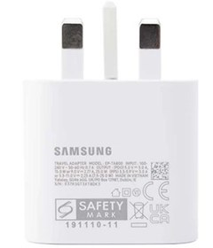 تصویر شارژر سامسونگ 25 وات - سفید / کپی / گرید B Samsung Charger 25 W