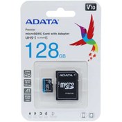 تصویر رم میکرو 128 گیگ ای دیتا ADATA Premier AP V10 U1 100MB/s + خشاب 