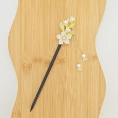 تصویر کانزاشی طرح گل نسترن مرواریدی و شکوفه کریستالی 