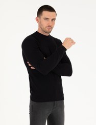 تصویر بافت و پلیور Pierre Cardin اورجینال مردانه برند پیرکاردین TYB822928170412976 Navy Blue Slim Fit Crew Neck Knitwear Sweater 50258800-VR033 