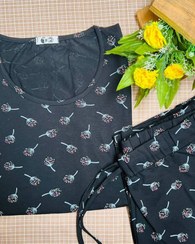 تصویر تاپ شلوارک زنانه نخ پنبه درجه یک خونگی - فری سایز تا 46 / Women's shorts top