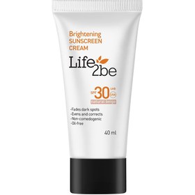 تصویر ضدآفتاب ضد لک رنگی SPF30 لایف توبی Brightening Sunscreen Cream Spf30 LIFE 2BE 