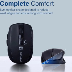 تصویر ماوس بی سیم پرومیت مدل BREEZE- مشکی Silent Switch Streamlined Wireless Mouse