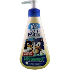 تصویر خمیردندان کودک میسویک ژله ای سونیک پمپی 185 میلی لیتر Misswake Kids Toothpaste Sonic 185ml