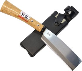 تصویر تبر ناتا کاکوری (تبر ژاپنی) ۱۶۵ میلیمتری KAKURI Japanese NATA Tool Knife, Made in Japan, Bushcraft Side Axe with Sheath for Camping, Outdoor, Campfire, Gardening