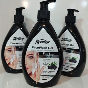 تصویر ژل شستشوی صورت حاوی کربن فعال 500میل رینوزیت Renuzit Face Wash Gel Active Charcoal 500ml