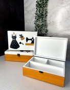 تصویر جعبه خیاطی چوبی 