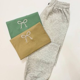 تصویر ست گلدوزی پاپیون (سبز) 