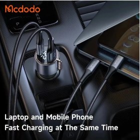 تصویر شارژر فندکی 2 پورت 75 وات مک دودو مدل MCDODO CC-369 ا Mcdodo CC-369 75W Digital Display 1C+1A PD Fast Car Charger Mcdodo CC-369 75W Digital Display 1C+1A PD Fast Car Charger