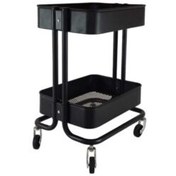 تصویر ترولی مشکی آرایشگاهی مدل مینی چرخک تیرداد 