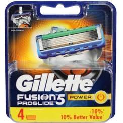 تصویر تیغ یدک ژیلت فیوژن 5 پروگلاید پاور 4 عددی Gillette Fusion 5 Proglide Power Blades Pack of 4