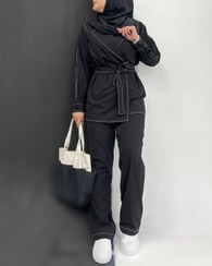 تصویر شلوار روشا - سرمه ای تیره / فری سایز 