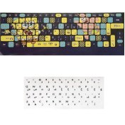 تصویر برچسب حروف فارسی کیبورد طرح باب اسفنجی کد 02 مجموعه دو عددی 