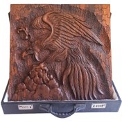 تصویر تخته نرد معرق منبت چوبی طرح عقاب کد 102243 