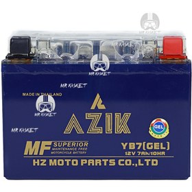 تصویر باتری موتورسیکلت آزیک مدل yb7-12v7ah(انواع اسکوتر اصلی و طرح) 