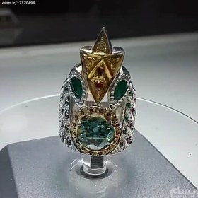 تصویر انگشتر سلطنتی الماس روس و زمرد و یاقوت و توپاز 