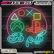 تصویر تابلو نئون طرح گیم نت (کد 37109) + فایل کورل کافی نت ( ال ای دی game net LED NEON ) 