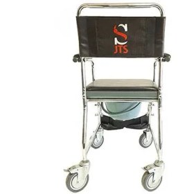 تصویر ویلچر چهار چرخ کوچک 695 مخصوص حمام و توالت bath wheelchair model 695