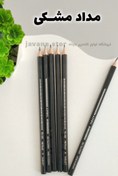 تصویر مداد 12 عددی مشکی 6 گوش بدنه مشکی HB تاراز 