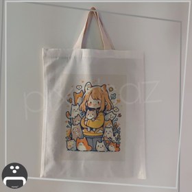 تصویر دختر و گربه ها 