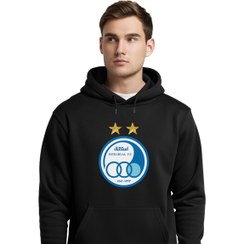 تصویر هودی مشکی طرح استقلال | استایل اسپرت و هواداری | کد SS004 esteghlal-hoodie-ss004