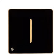 تصویر کلید و پریز آسیا مدل یاقوت مشکی طلایی 