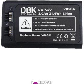 تصویر باتری DBK VB26A مناسب برای فلاش Godox V1 / V860III / AD100pro 