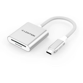 تصویر تبدیل USB-C به کارت خوان CF,SD و TF لنشن مدل C8sCR 