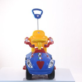 تصویر ماشین کودک بی بی ماک طرح آلفا رومئو آبی-قرمز مدل ZV-10 -اسباب بازی 