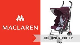 تصویر کالسکه مک لارن maclaren مدل تریمف صورتی Trimph به همراه روکش و چتر 