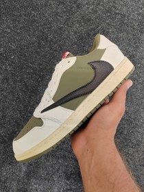 تصویر کفش نایک تراویس اسکات کاکتوس جک سفید سبز Nike travis scott cactus jack white green