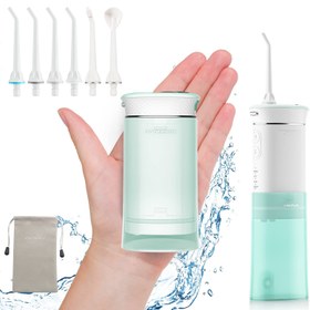 تصویر واترجت شست و شوی دهان و دندان Hangsun مدل HOC600 شارژی قابل حمل (بار آمازون) Hangsun Water Flosser Cordless Oral Irrigator Portable Teeth Cleaner HOC600 IPX7 Waterproof Electric Dental Flossers with DIY Modes 6 Jet Tips for Braces Care Travel and Home Use