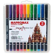 تصویر روان نویس نوک نمدی ۱۲ رنگ Mapromax کد ۳۲۱۰ 