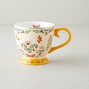 تصویر ماگ فنجان،رنگ کرم خردلی گلدار، مدل ENGLISH HOME PIPSY 460 ML 