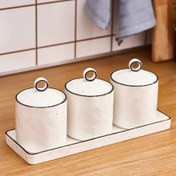 تصویر جا ادویه 3 عددی کاراجا لینا لاین سفید ارسال 7 روز کاری