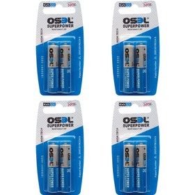 تصویر باتری نیم قلمی اوسل مدل Super Power بسته 8 عددی OSEL Super Power AAA Battery Pack of 8