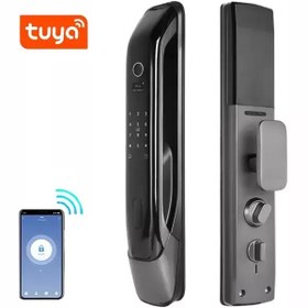 تصویر دستگیره هوشمند CQ01 تویا tuya فول اتومات wifi برند smart lock Smartlock cq01 automatic fingerprint tuya Smart life wifi