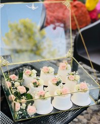 تصویر باکس شیشه ای شیرینی باکس کاپ کیک مناسب مراسم عقد و بله برون 