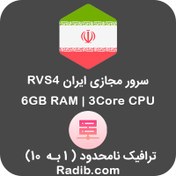 تصویر سرور مجازی ایران با ترافیک نامحدود 1 به 10 - پلن RVS4 