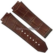 تصویر بند ساعت هابلوت مردانه سایز ۲۲ چرم قهوه ای 