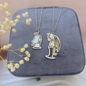 تصویر ست گردنبند و دستبند فرشته و شیطان از استیل 