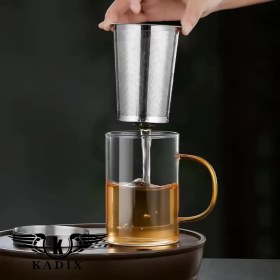 تصویر لیوان دمنوش ساز پیرکس حجم ۴۵۰ میلی لیتر 