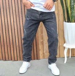 تصویر شلوار لی مام استایل مردانه رنگ زغال سنگی روشن - ۴۶ 