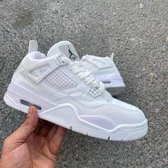 تصویر کتونی نایک جردن 4 Nike Jordan 4 رنگ سفید سایز بندی ست از 37 تا 44 