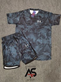 تصویر ست تیشرت شلوارک ورزشی مردانه فلامنت طرح سابلی UNDER ARMOUR UNDER ARMOUR