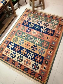 تصویر گلیم دستباف 2متری مدل قشقایی کد137814 Qashqai kilim