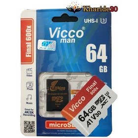 تصویر قیمت عمده رم 64 گیگ با خشاب 90mb VICCOMAN 600x U3 